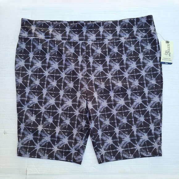 Terra & Sky Women’s Plus Biker Shorts Inseam 9" Shibori Gray Soot Size 3X - Picture 4 of 9